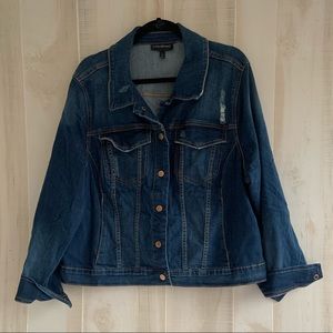 Lane Bryant Distressed denim jean jacket size 22